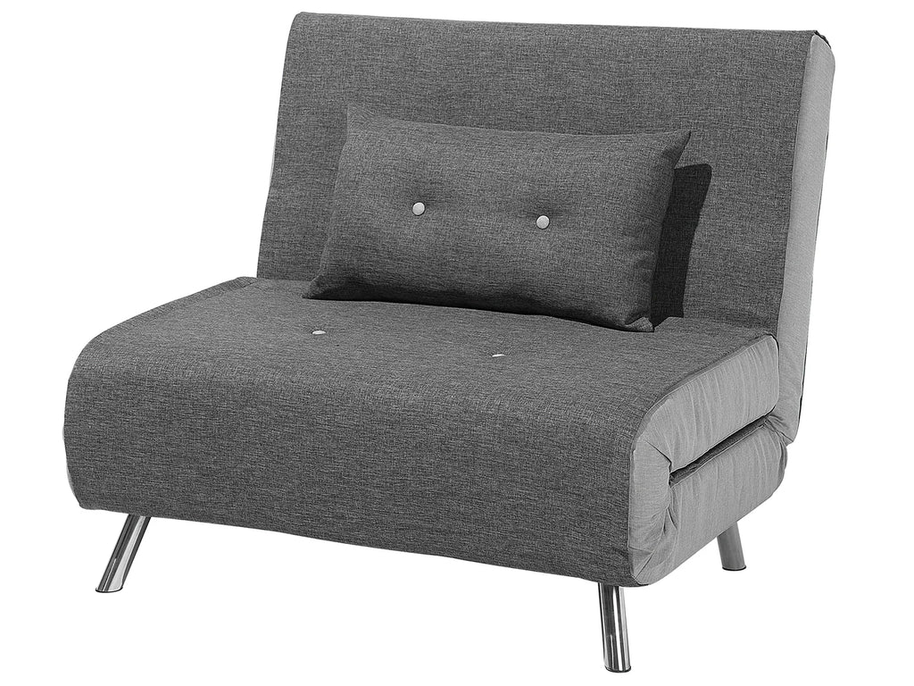 Single Sofa Bed FARRIS Fabric Dark Grey