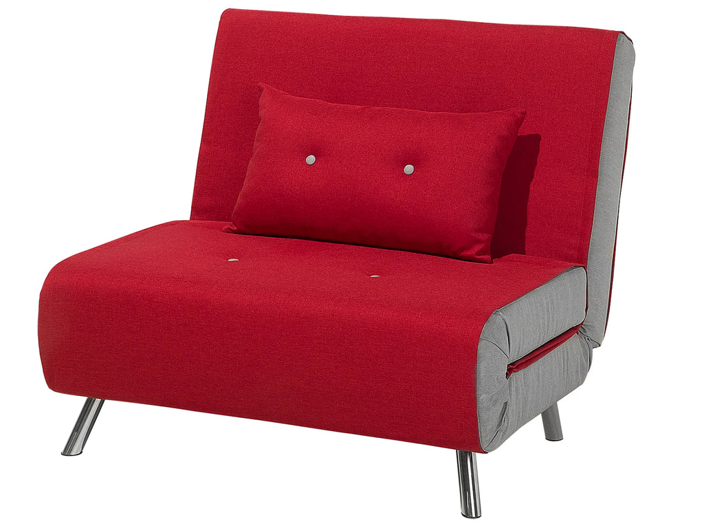 Single Sofa Bed FARRIS Fabric Red