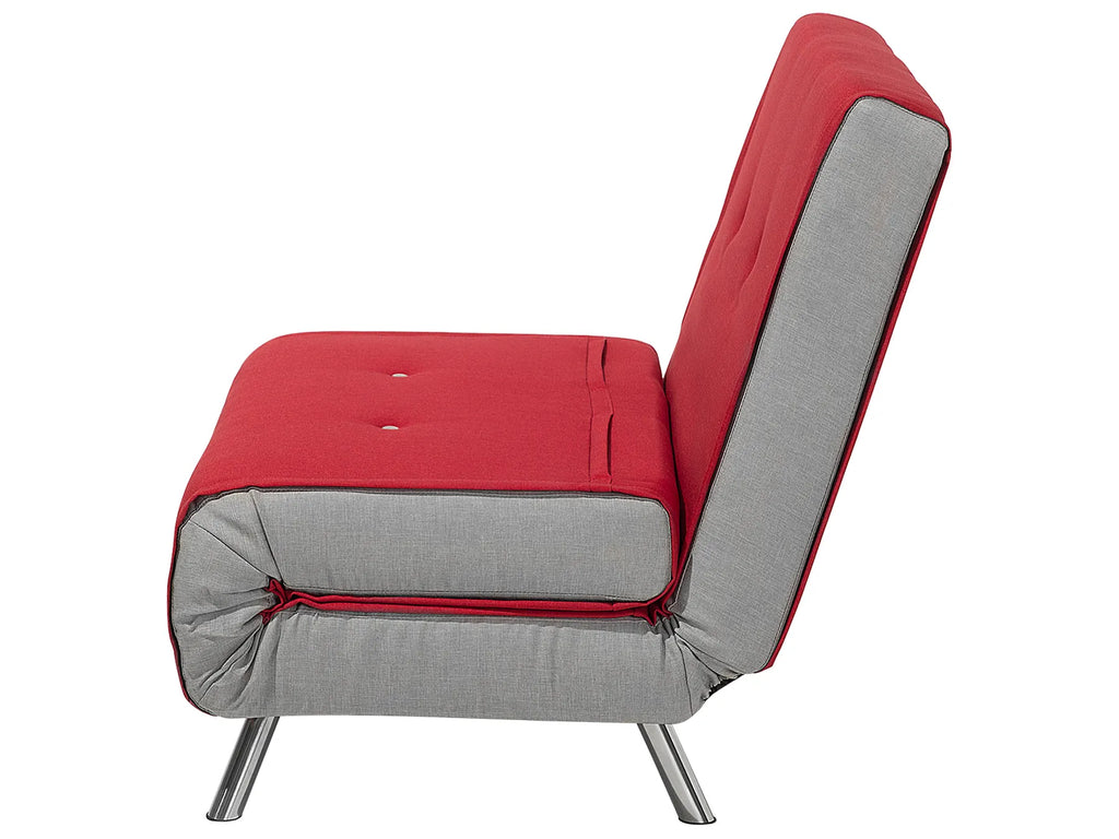 Single Sofa Bed FARRIS Fabric Red