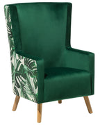 Wingback Chair ONEIDA Velvet Dark Green