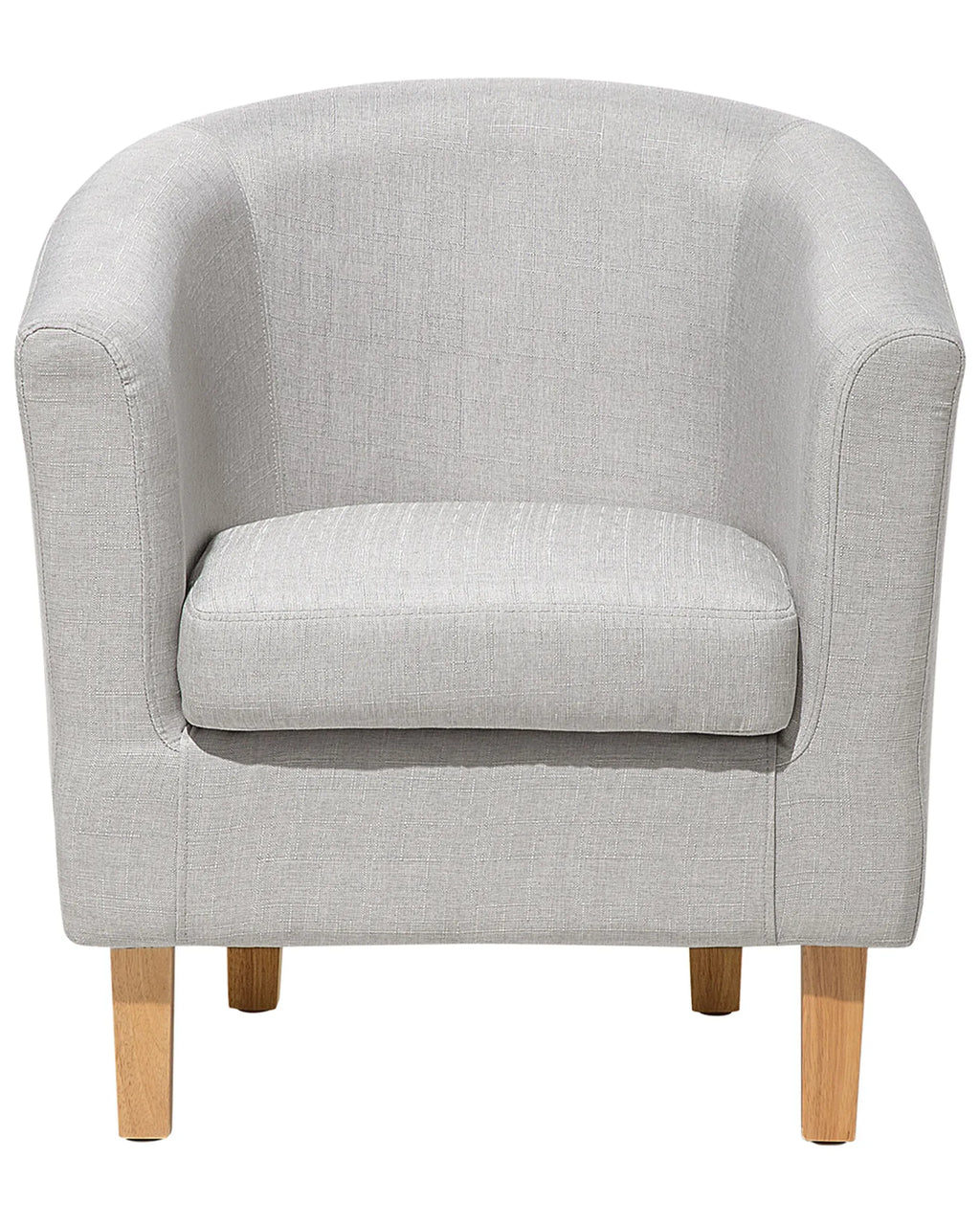 Armchair HOLDEN with Footstool Fabric Light Grey
