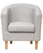 Armchair HOLDEN with Footstool Fabric Light Grey