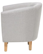 Armchair HOLDEN with Footstool Fabric Light Grey