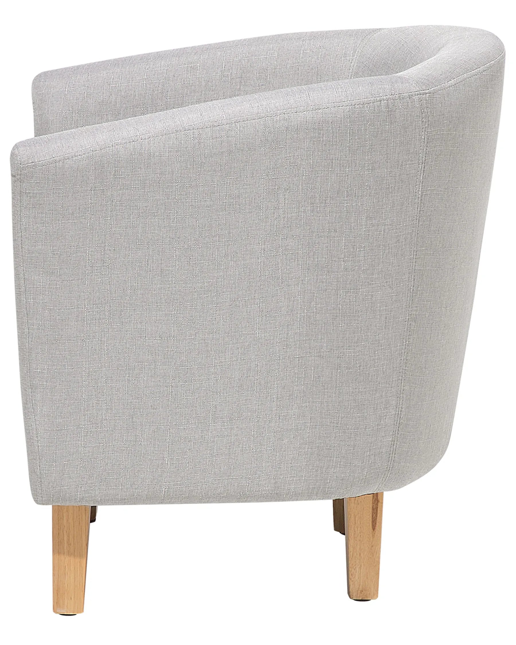 Armchair HOLDEN with Footstool Fabric Light Grey