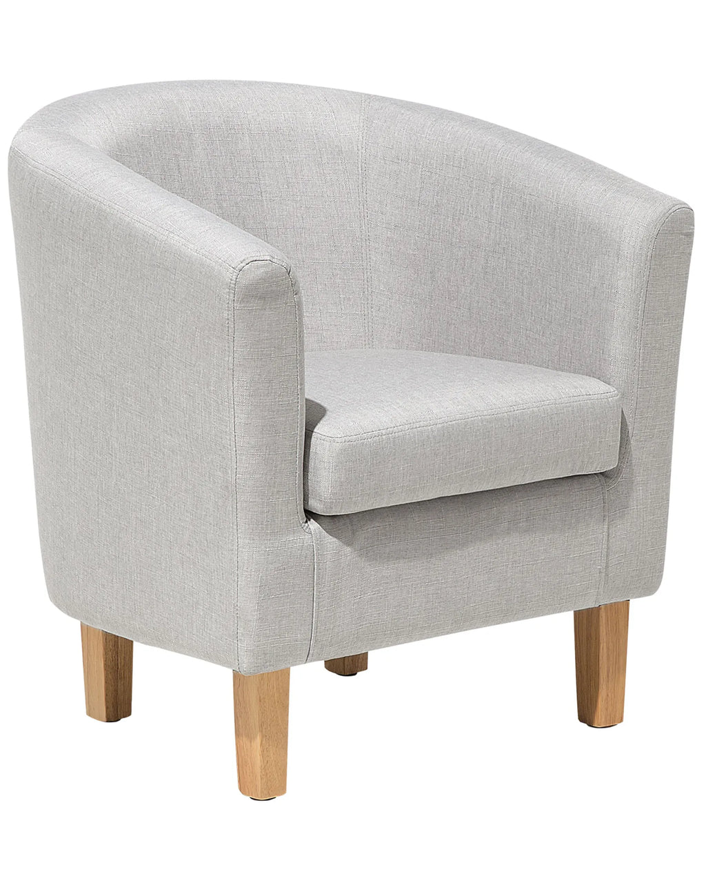 Armchair HOLDEN with Footstool Fabric Light Grey