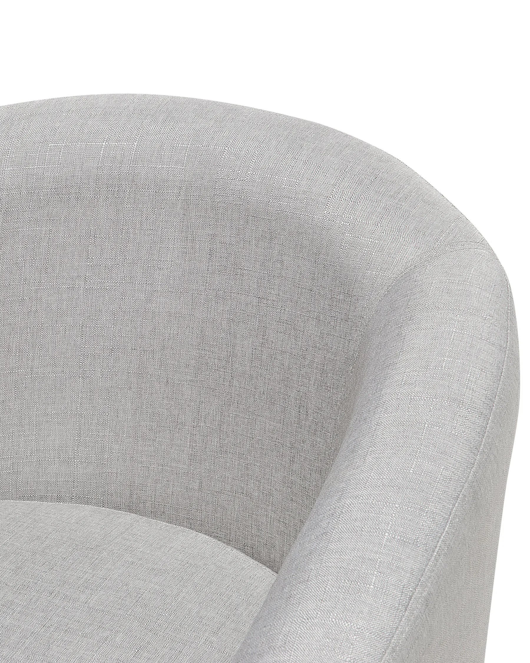 Armchair HOLDEN with Footstool Fabric Light Grey