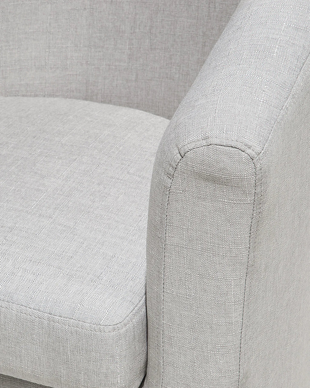 Armchair HOLDEN with Footstool Fabric Light Grey