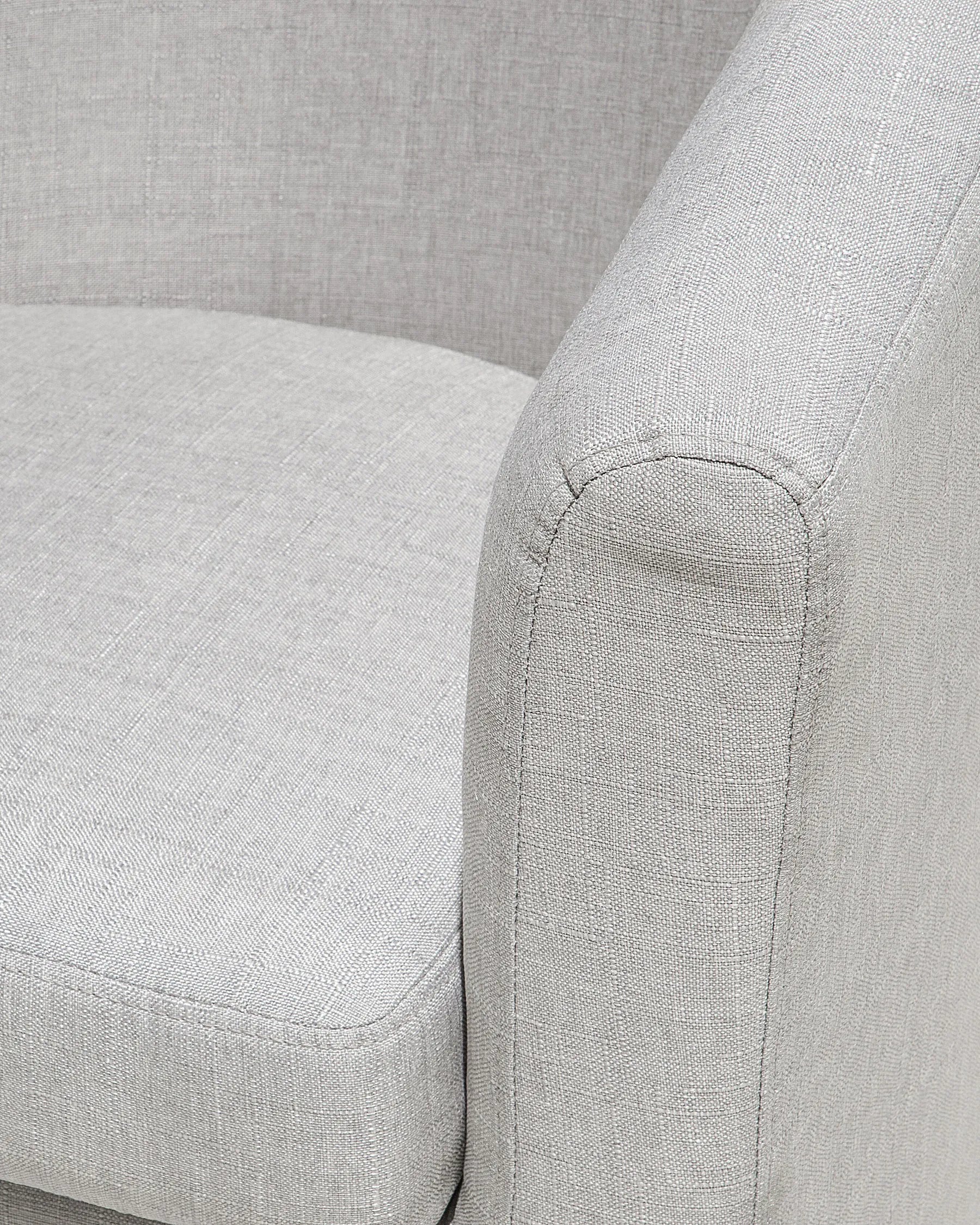Armchair HOLDEN with Footstool Fabric Light Grey
