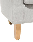 Armchair HOLDEN with Footstool Fabric Light Grey