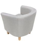 Armchair HOLDEN with Footstool Fabric Light Grey