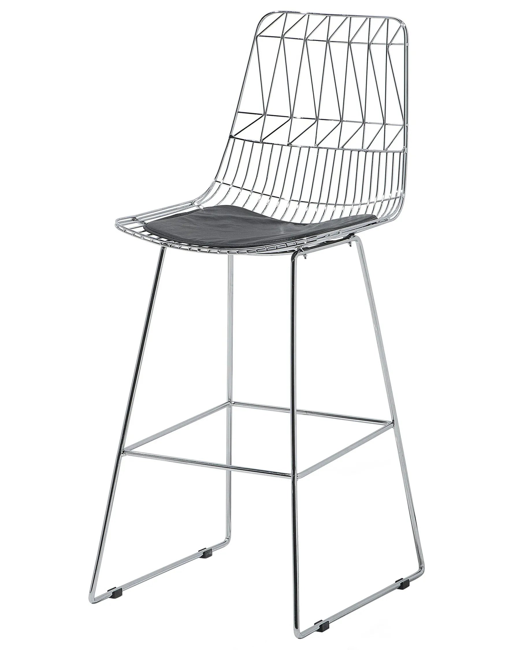 Set of 2 Bar Chairs PRESTON Metal Silver