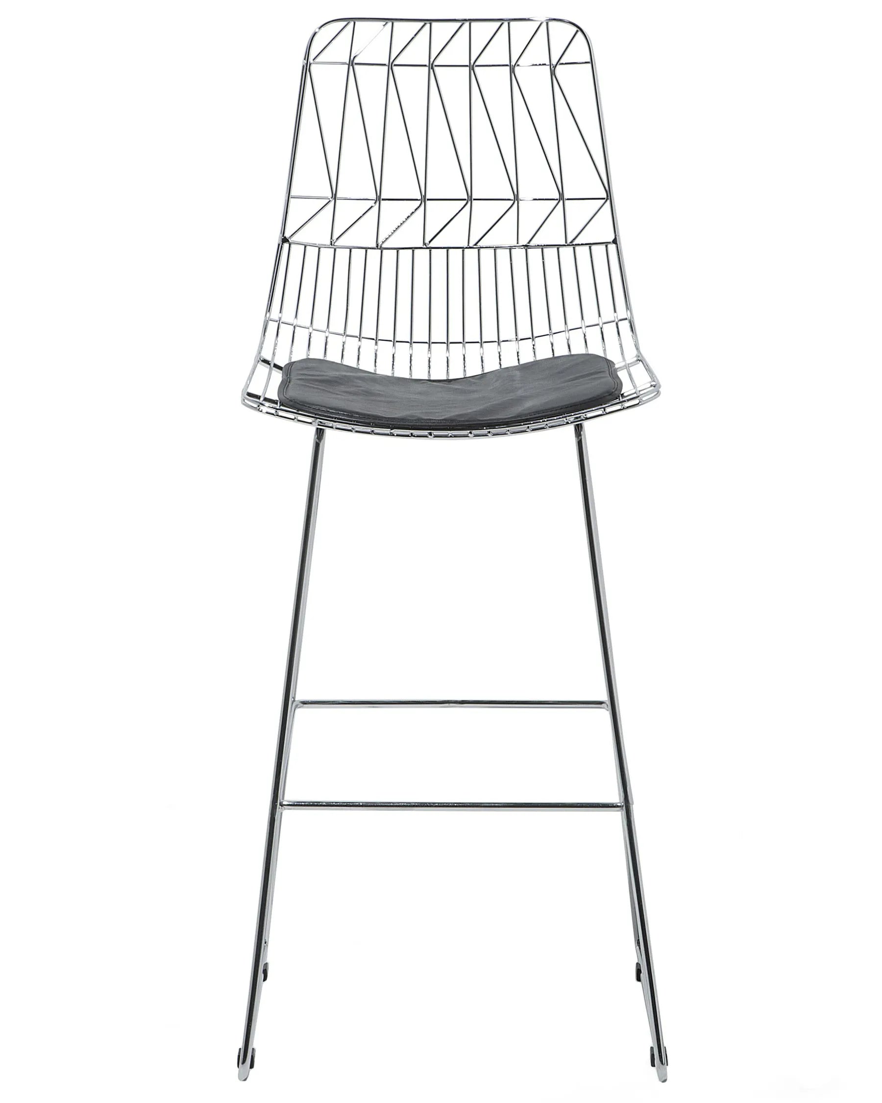 Set of 2 Bar Chairs PRESTON Metal Silver