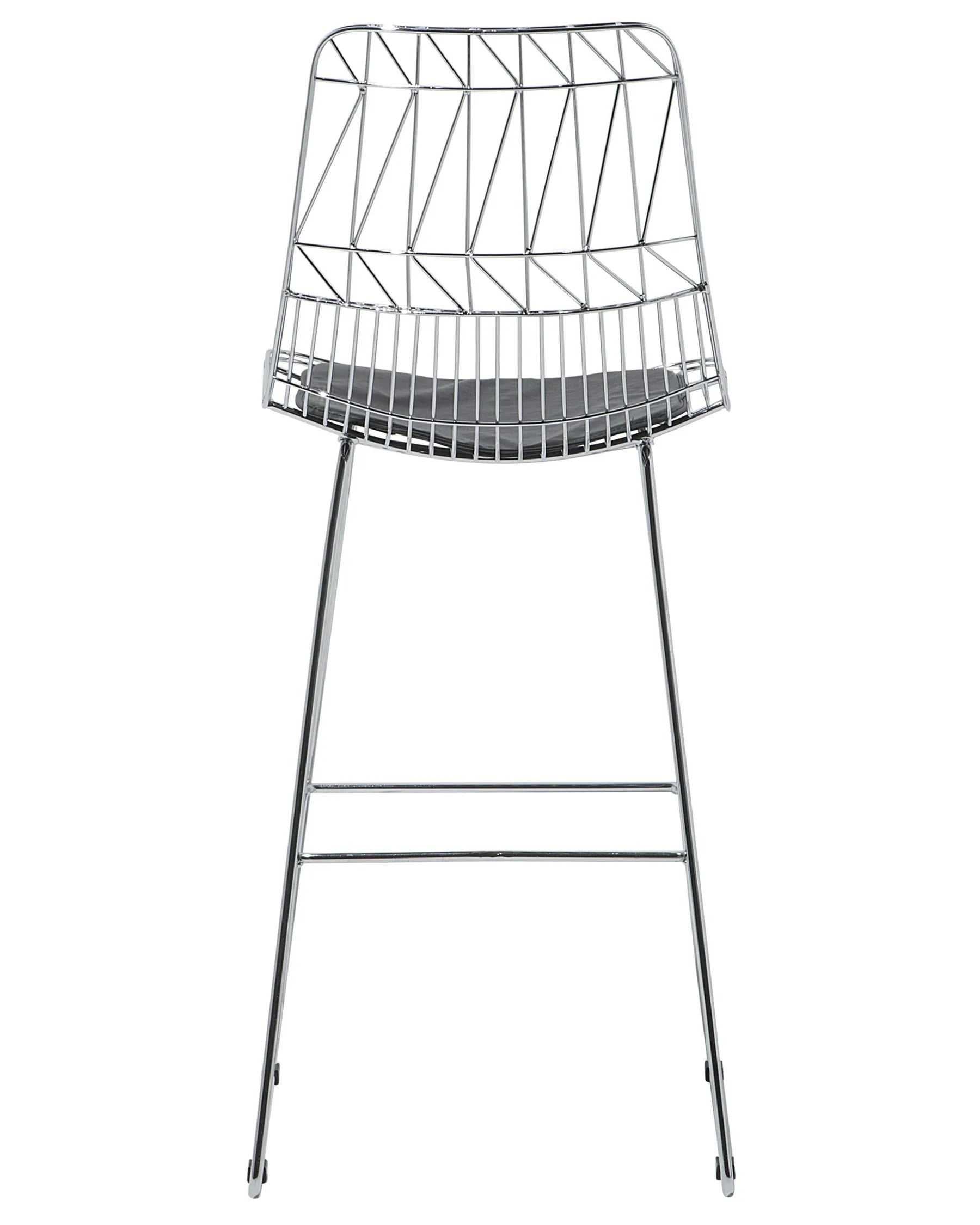 Set of 2 Bar Chairs PRESTON Metal Silver