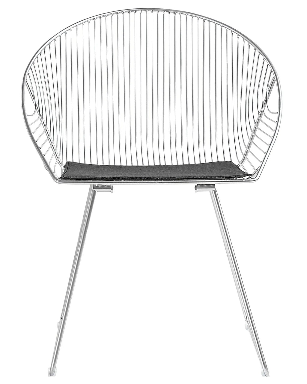 Set of 2 Dining Chairs Metal Silver