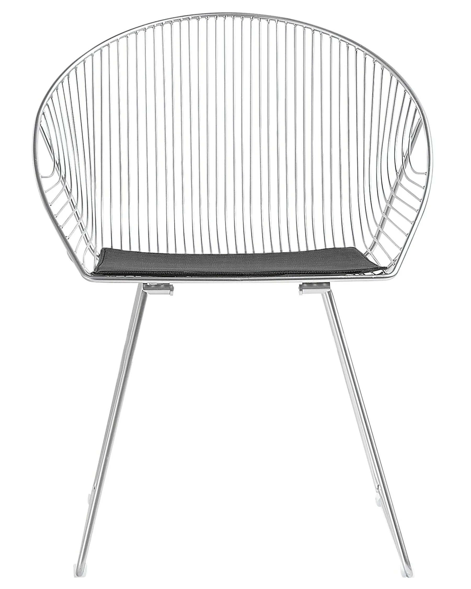 Set of 2 Dining Chairs Metal Silver