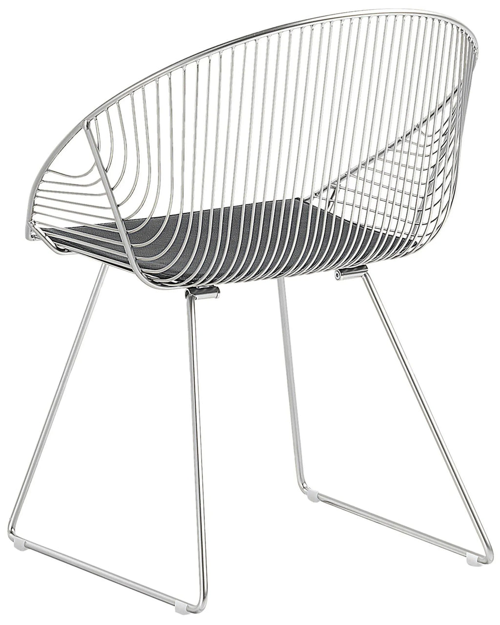 Set of 2 Dining Chairs Metal Silver