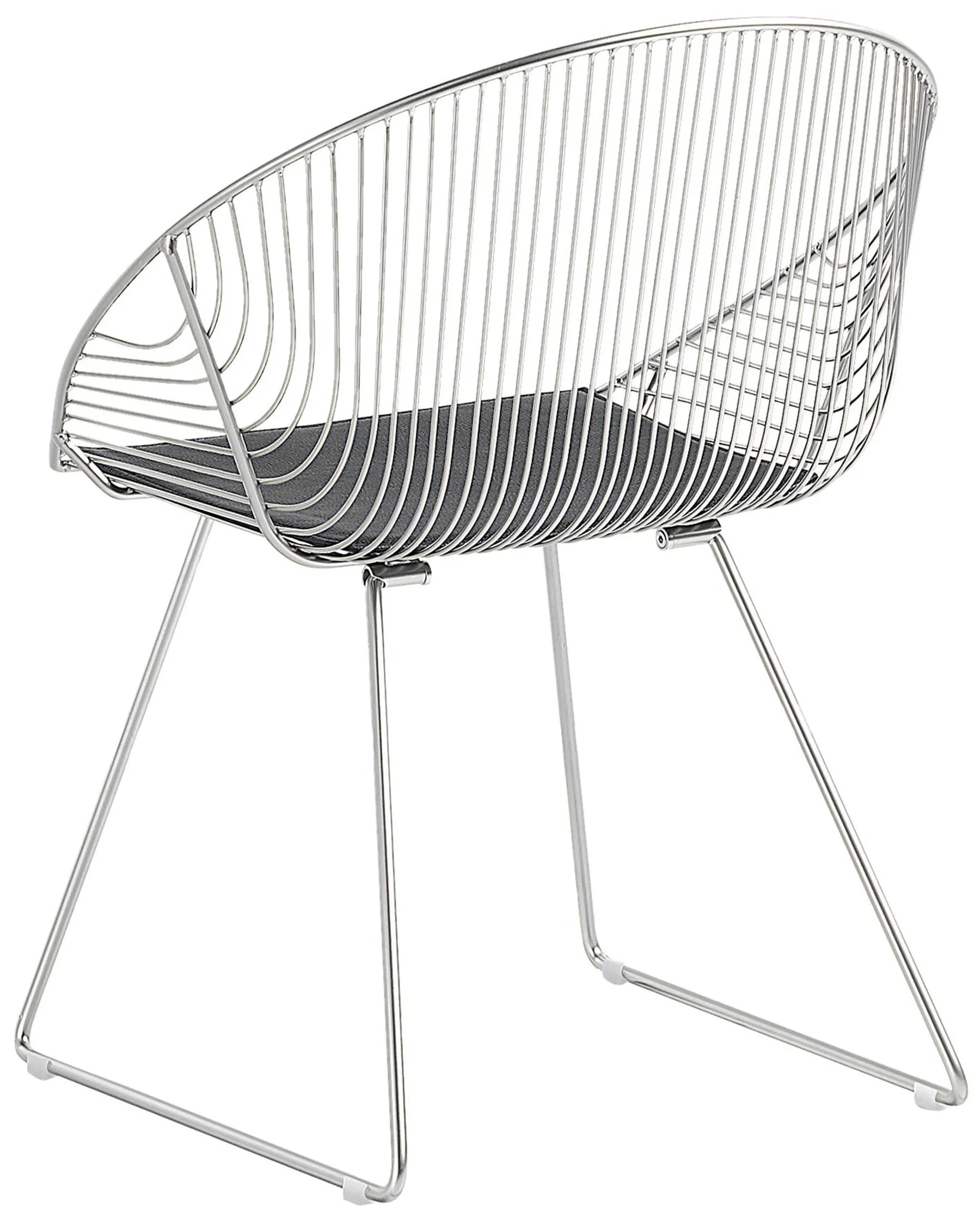 Set of 2 Dining Chairs Metal Silver