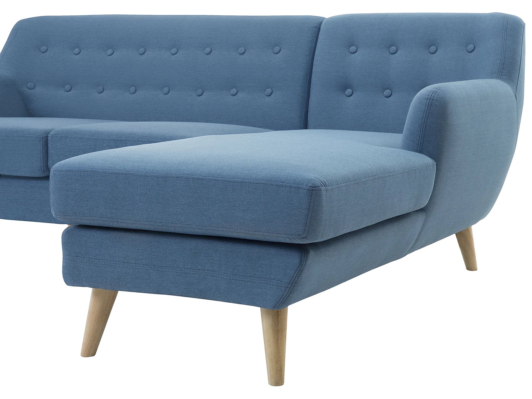 Corner Sofa 3 Seater MOTALA Fabric Blue Left Hand