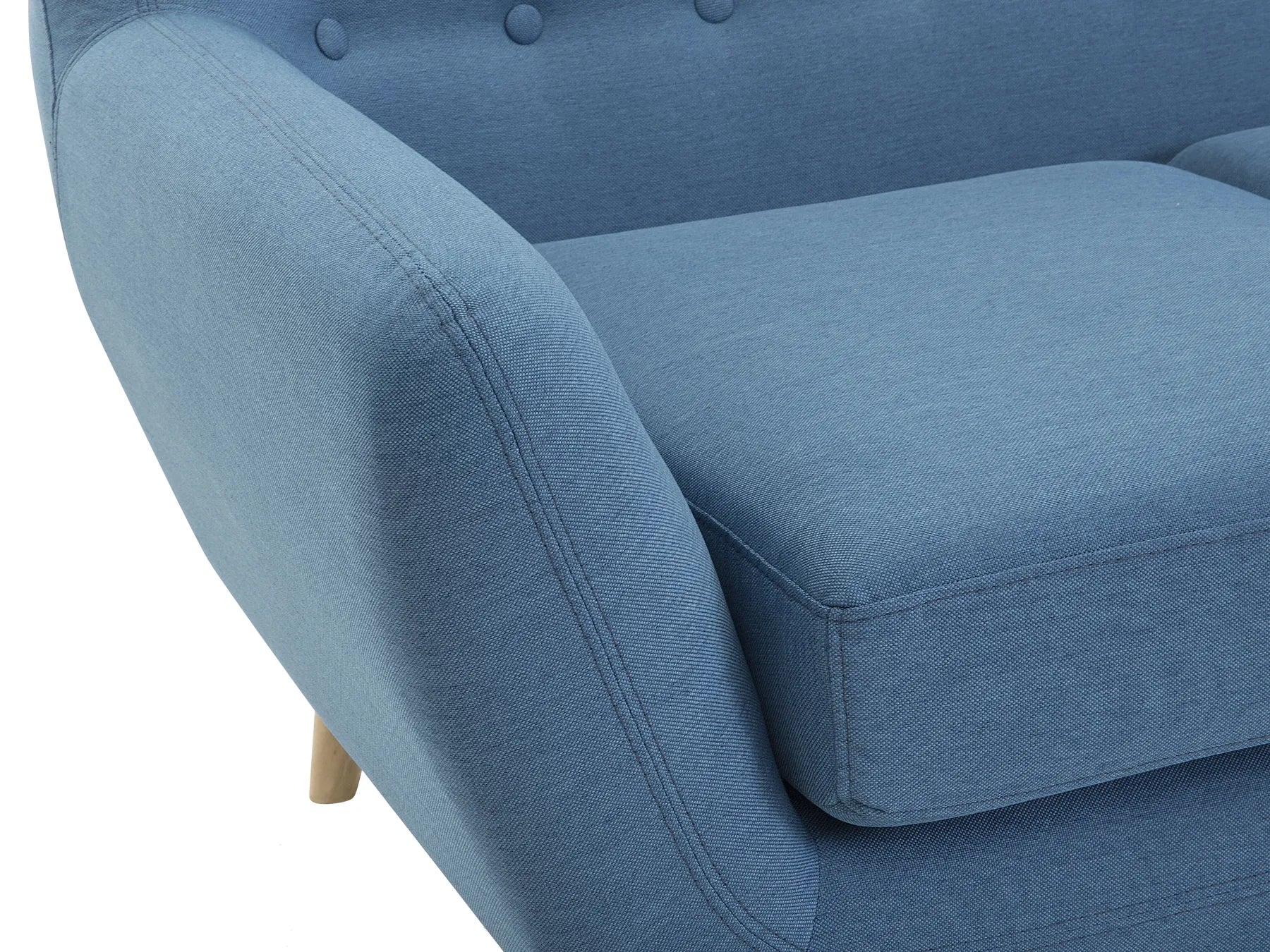 Corner Sofa 3 Seater MOTALA Fabric Blue Left Hand