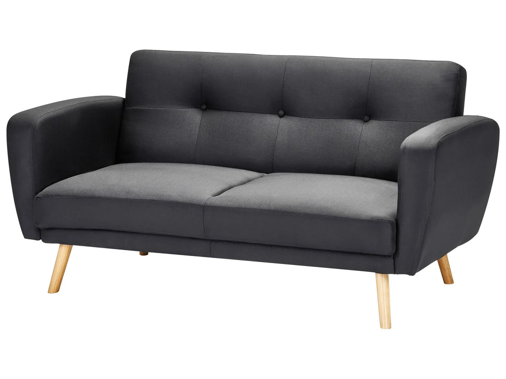 Sofa Bed 2 Seater FLORLI Fabric Black