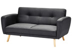 Sofa Bed 2 Seater FLORLI Fabric Black