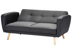 Sofa Bed 2 Seater FLORLI Fabric Black