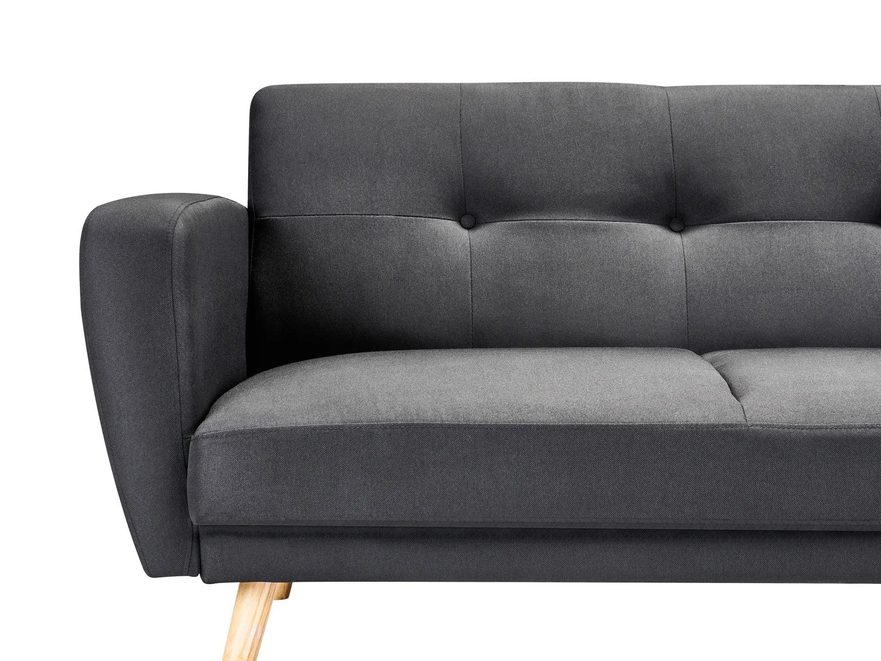 Sofa Bed 2 Seater FLORLI Fabric Black