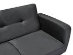 Sofa Bed 2 Seater FLORLI Fabric Black