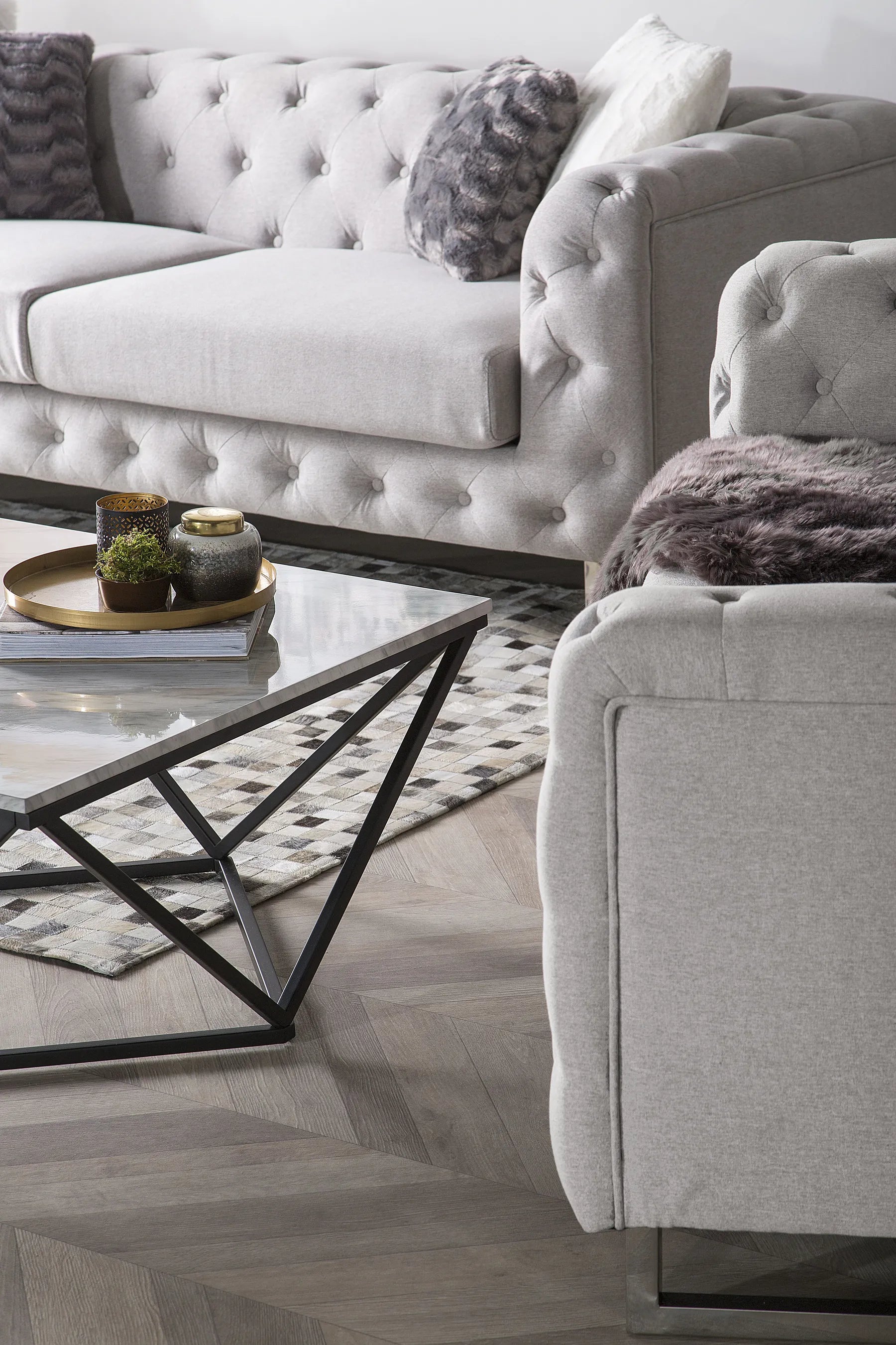 Sofa 2 Seater VISSLAND Fabric Light Beige