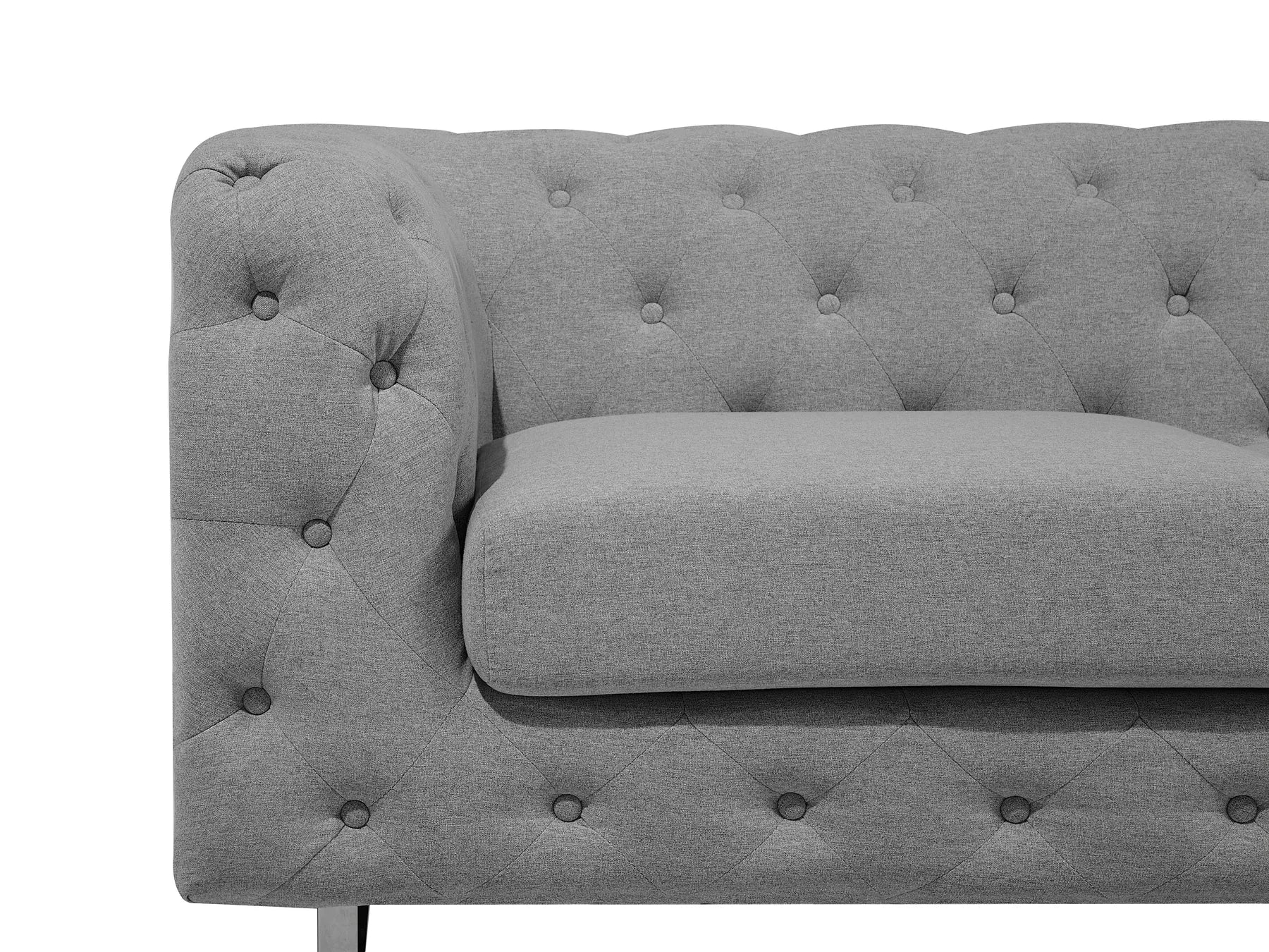 Sofa 2 Seater VISSLAND Fabric Light Grey