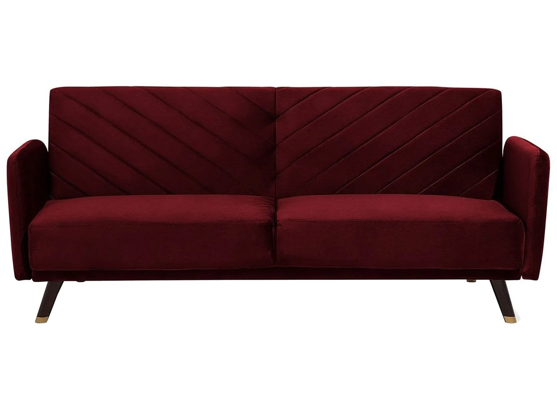Sofa Bed 3 Seater SENJA Velvet Dark Red