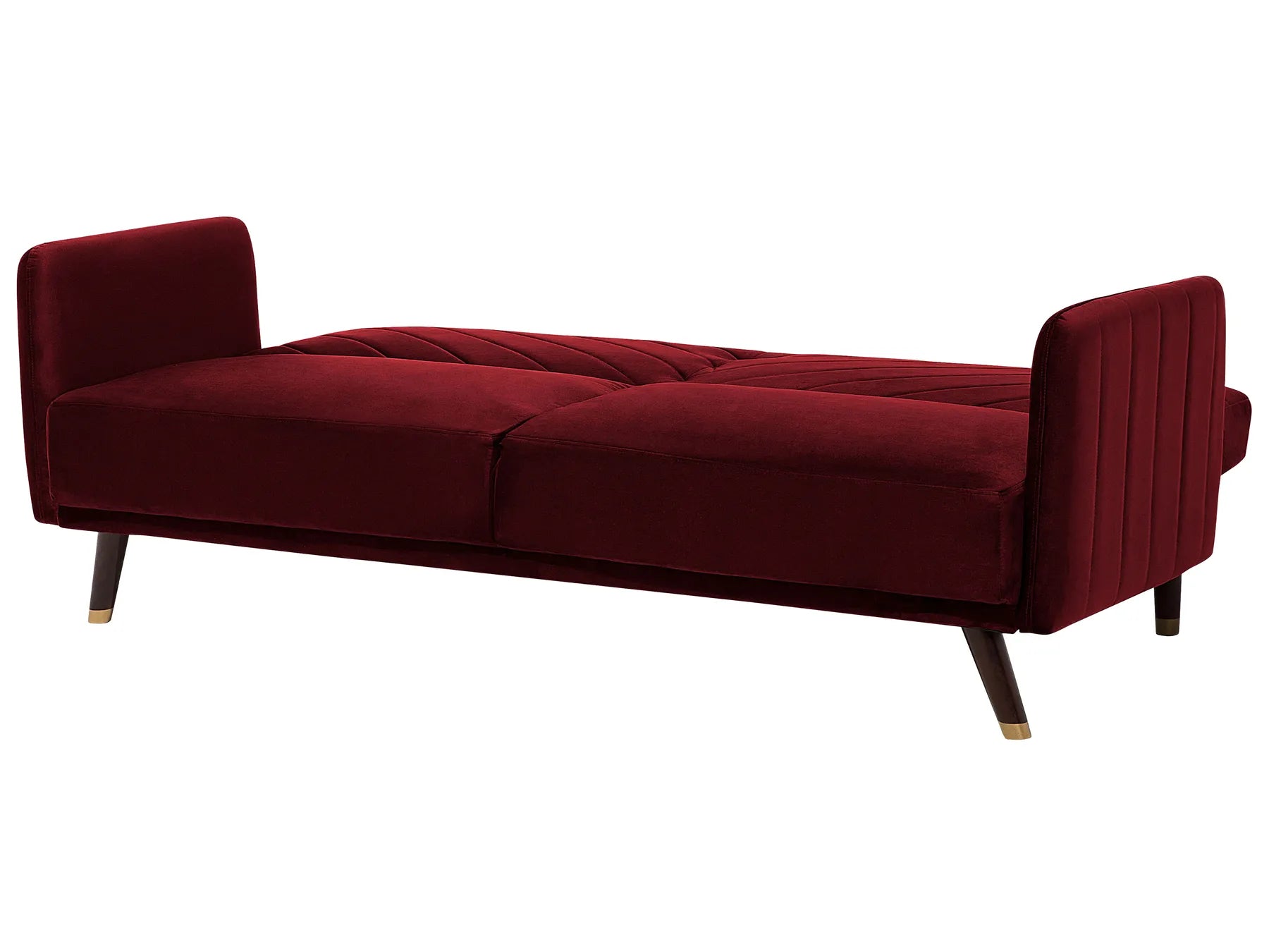 Sofa Bed 3 Seater SENJA Velvet Dark Red