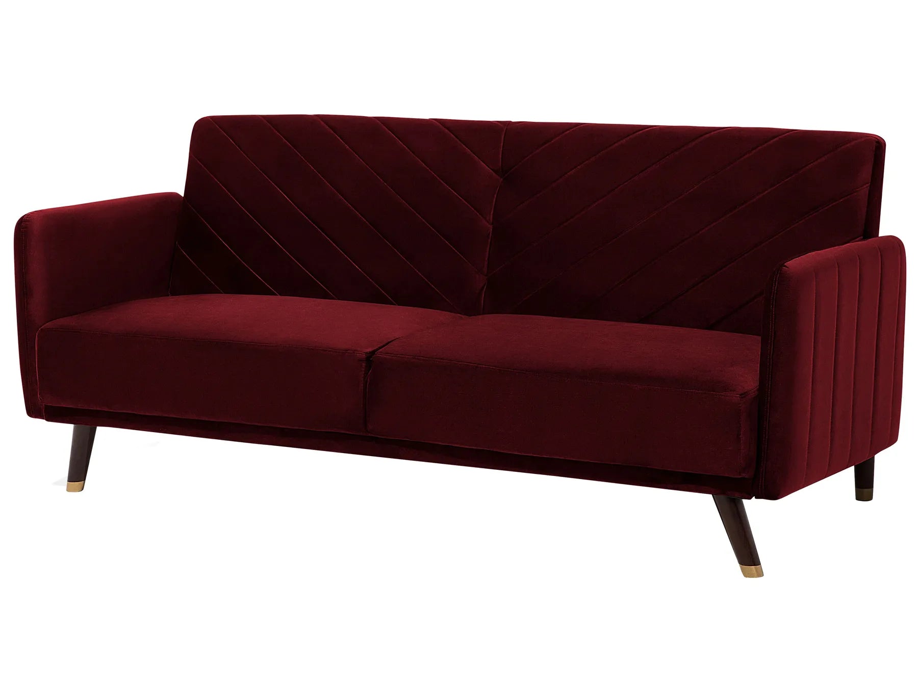 Sofa Bed 3 Seater SENJA Velvet Dark Red