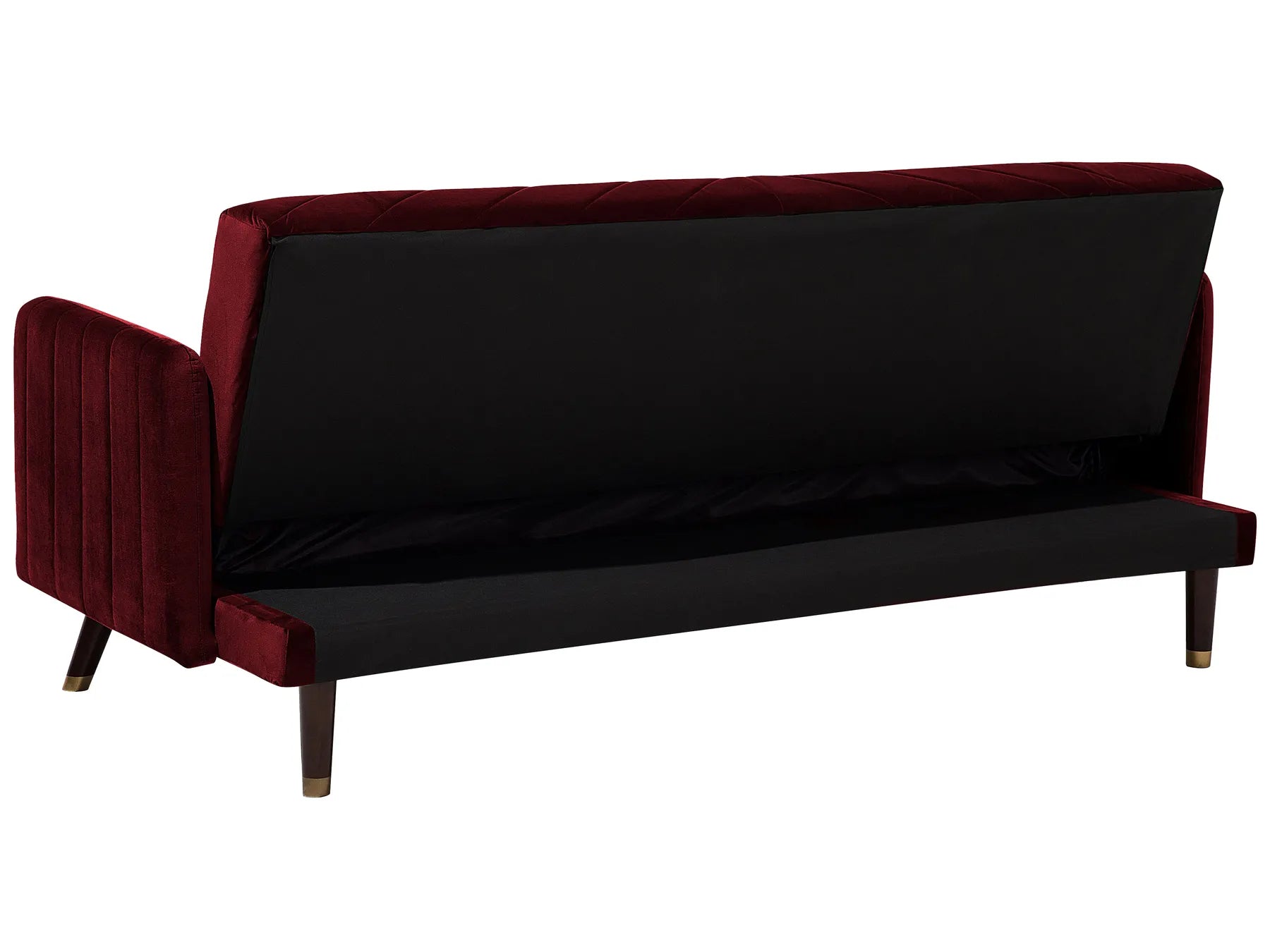 Sofa Bed 3 Seater SENJA Velvet Dark Red