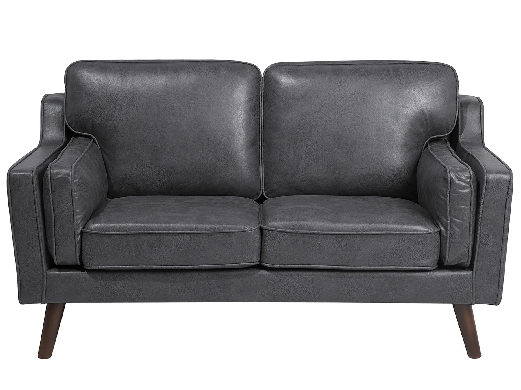 Sofa 2 Seater LOKKA Faux Leather Grey