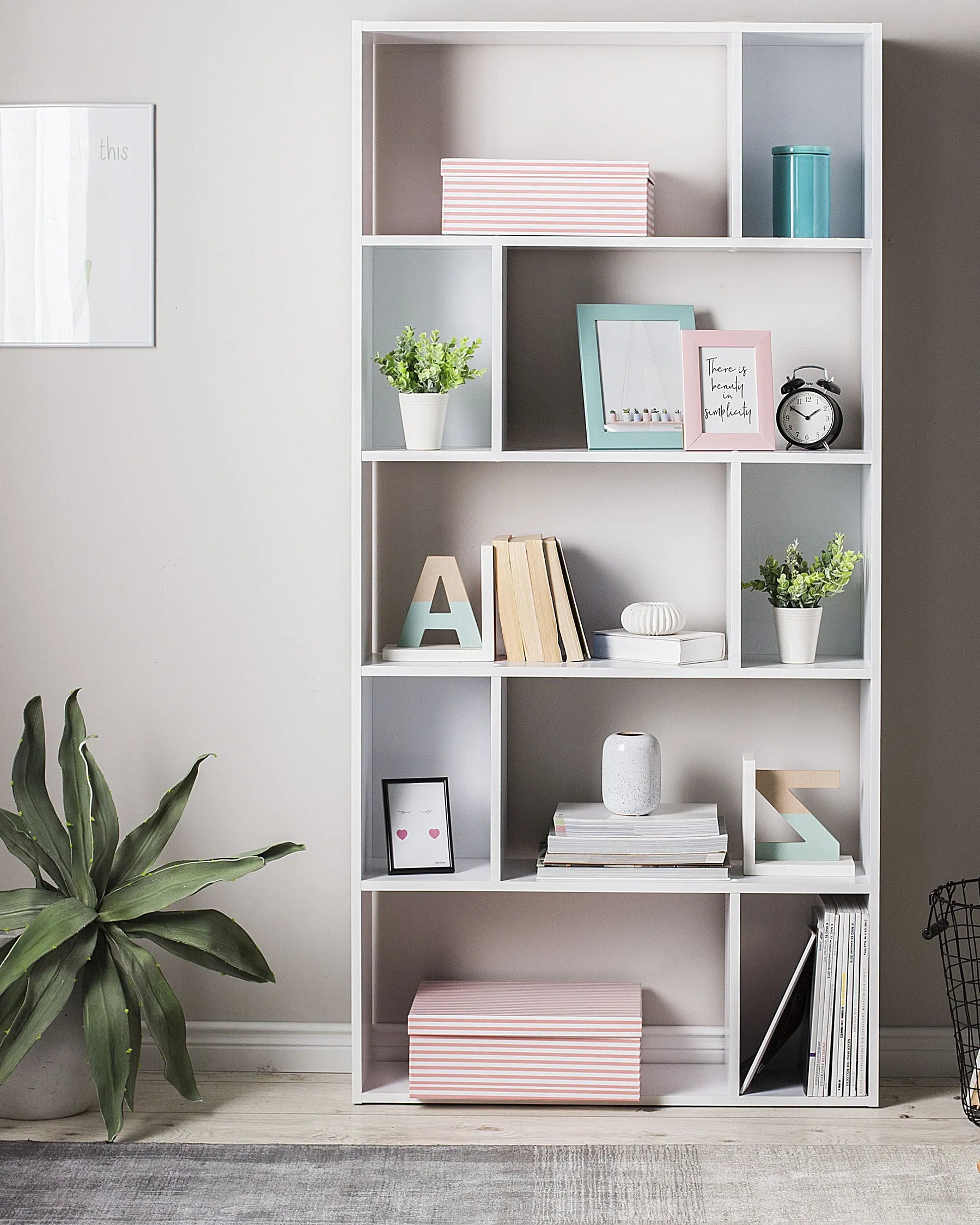 5 Tier Bookcase ORILLA 174 cm White