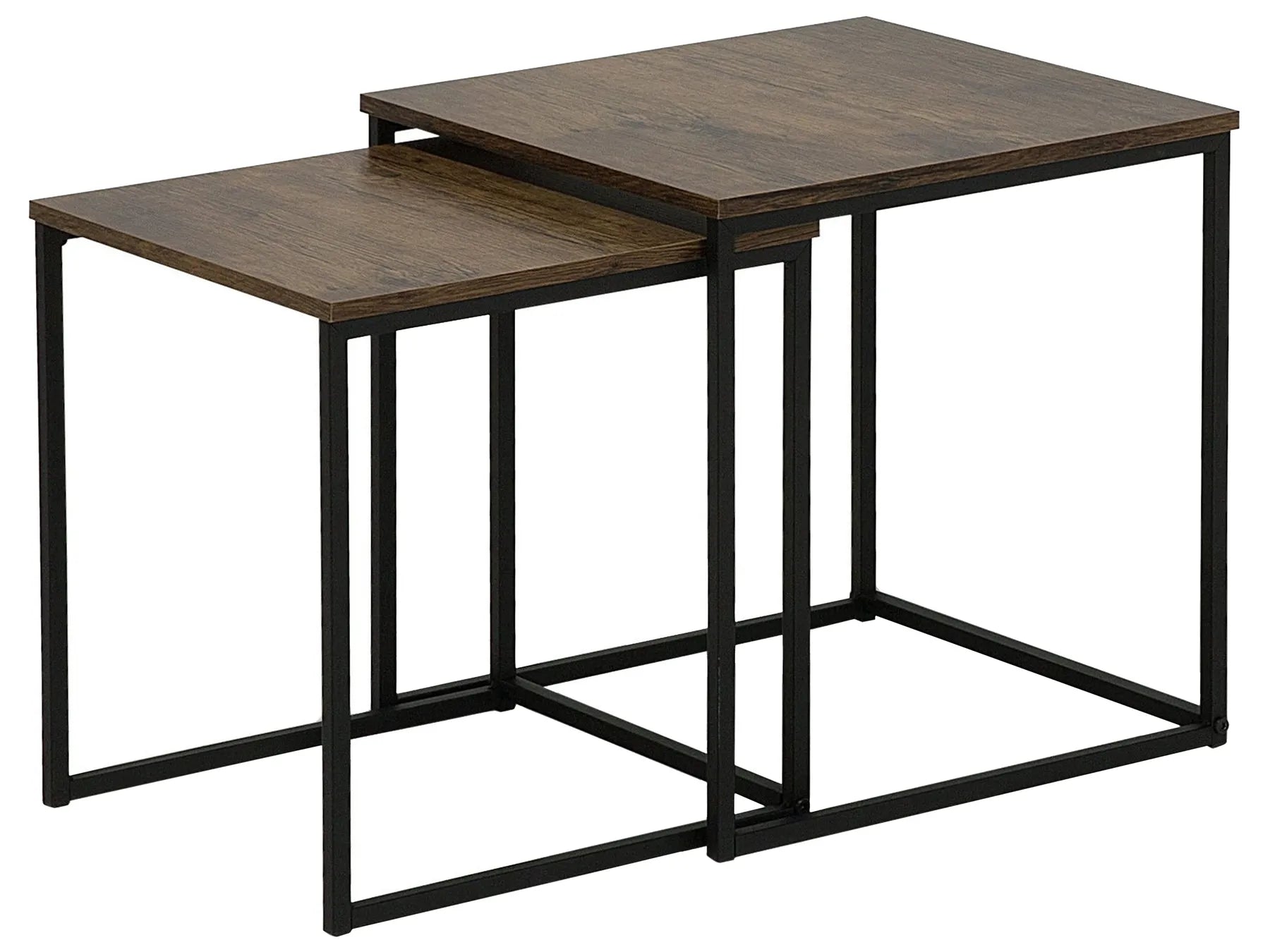 Set of 2 Side Tables DENNY Dark Brown