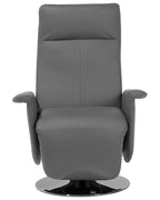Recliner Chair PRIME With Footrest Faux Leather Grey
