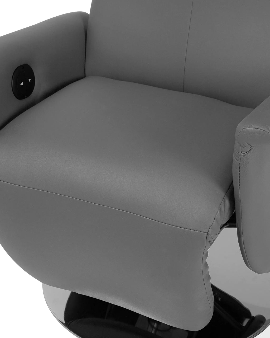 Recliner Chair PRIME With Footrest Faux Leather Grey