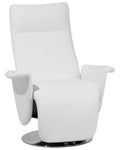 Recliner Chair PRIME With Footrest Faux Leather White