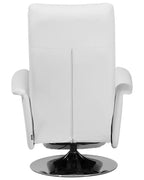 Recliner Chair PRIME With Footrest Faux Leather White