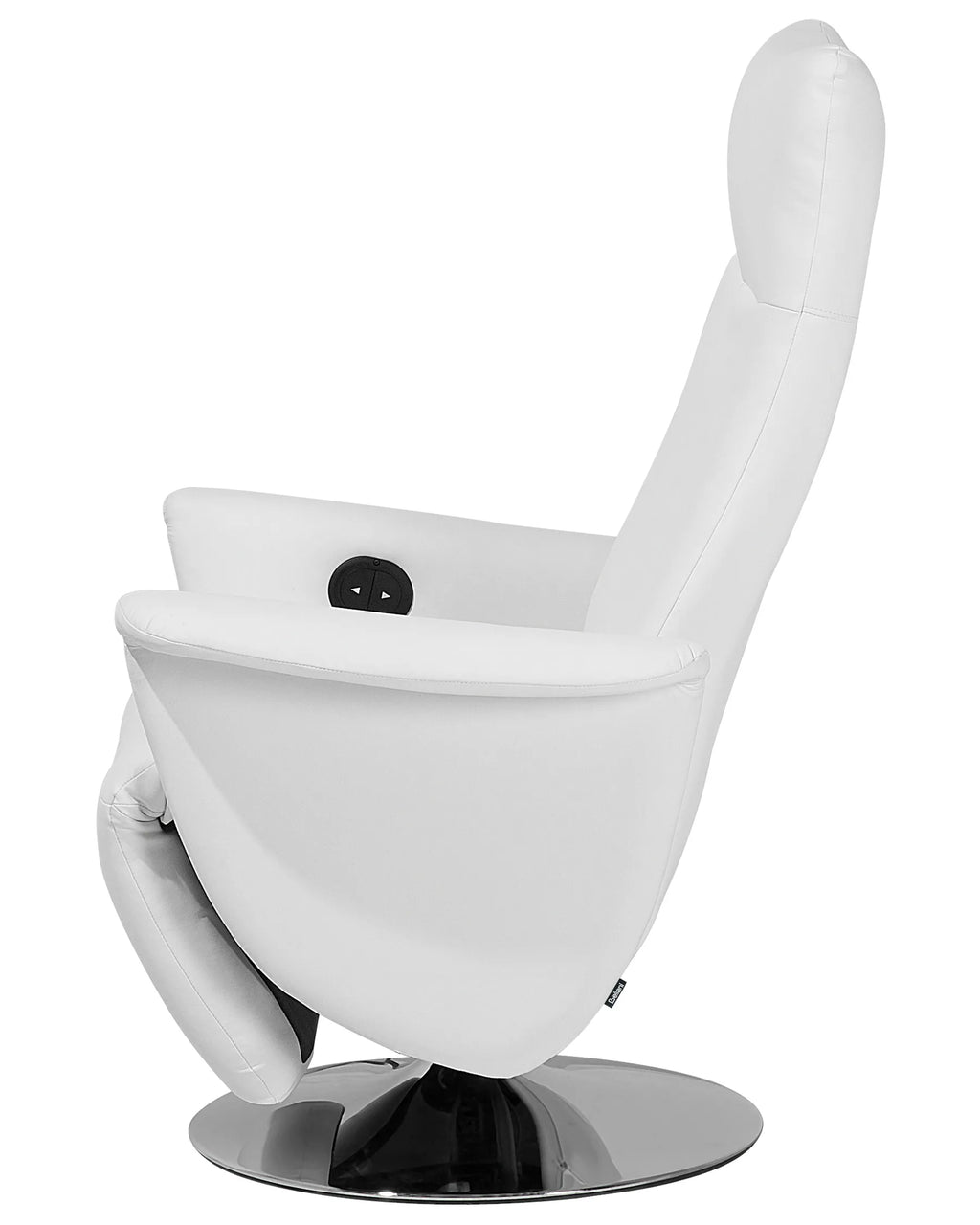Recliner Chair PRIME With Footrest Faux Leather White