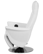 Recliner Chair PRIME With Footrest Faux Leather White