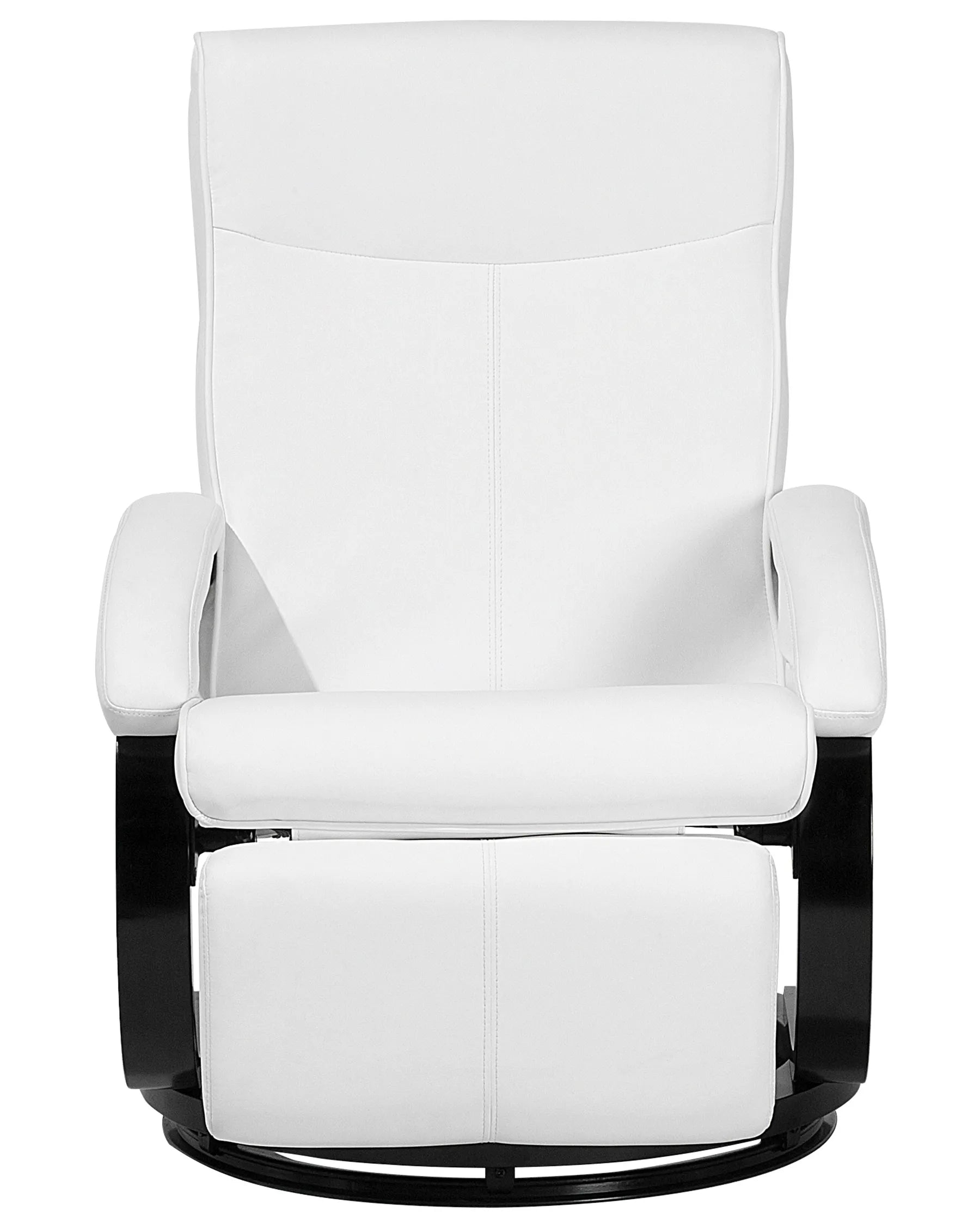 Recliner Chair MIGHT With Footrest Faux Leather White