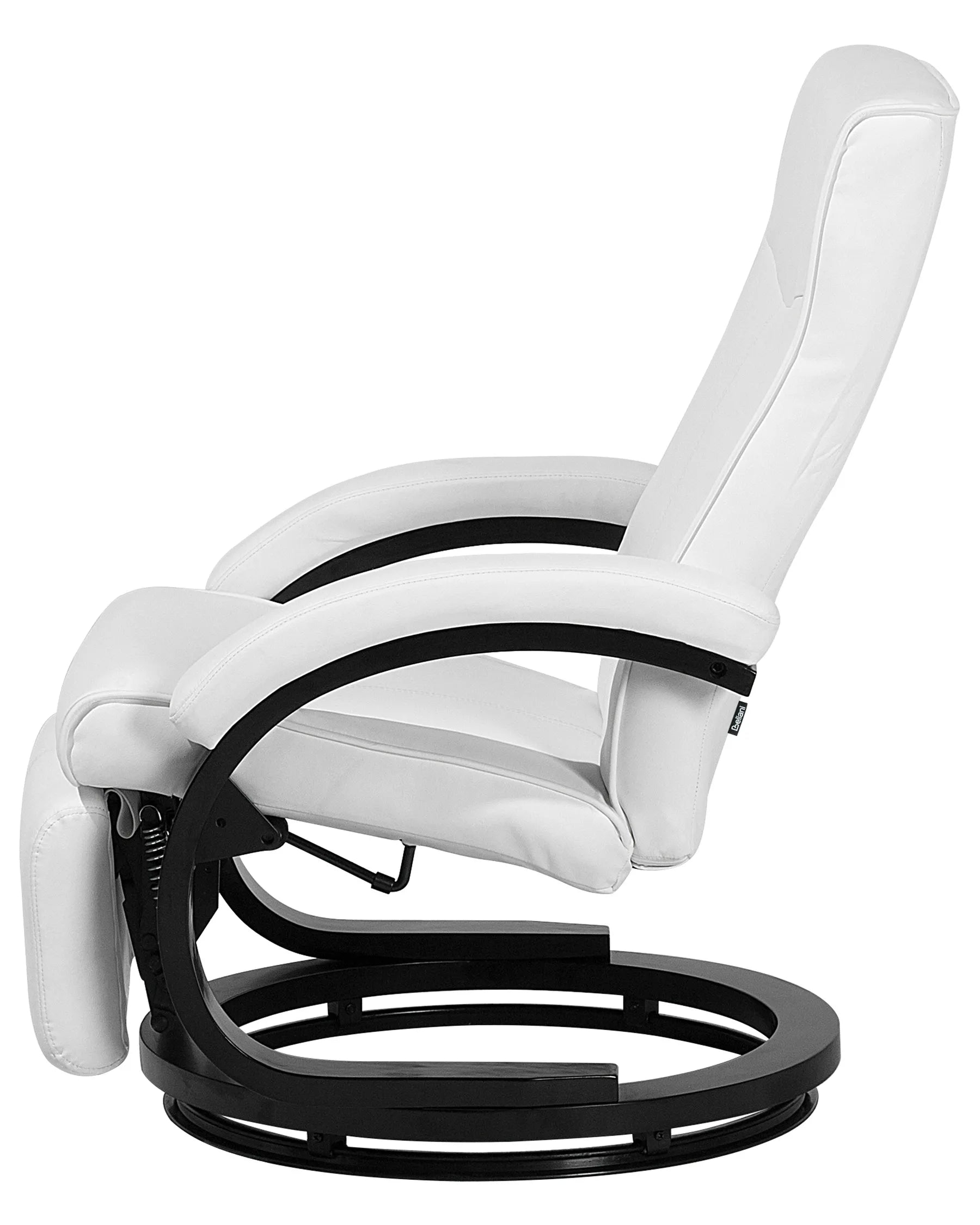 Recliner Chair MIGHT With Footrest Faux Leather White