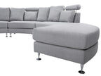 Curved Sofa 7 Seater ROTUNDE Fabric Light Grey