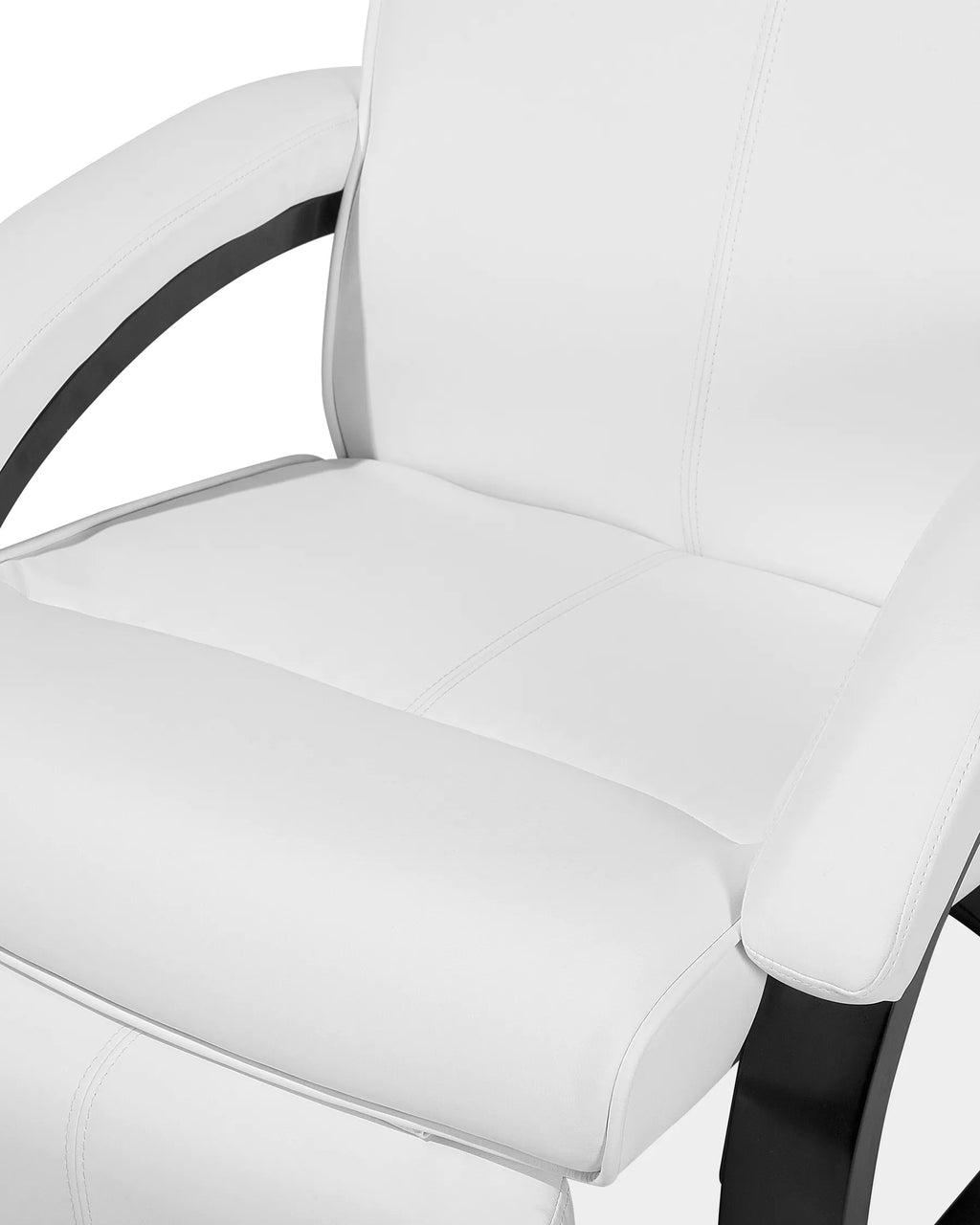 Recliner Chair MIGHT With Footrest Faux Leather White