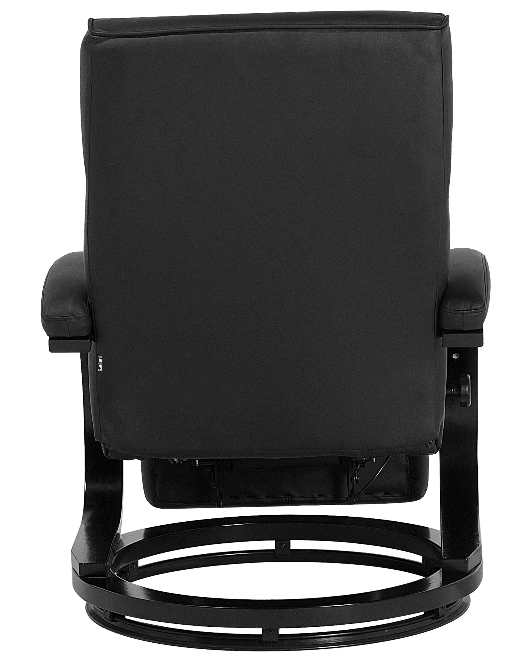 Recliner Chair MIGHT With Footrest Faux Leather Black
