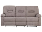 Manual Recliner Living Room Set 6 Seater BERGEN Fabric Taupe