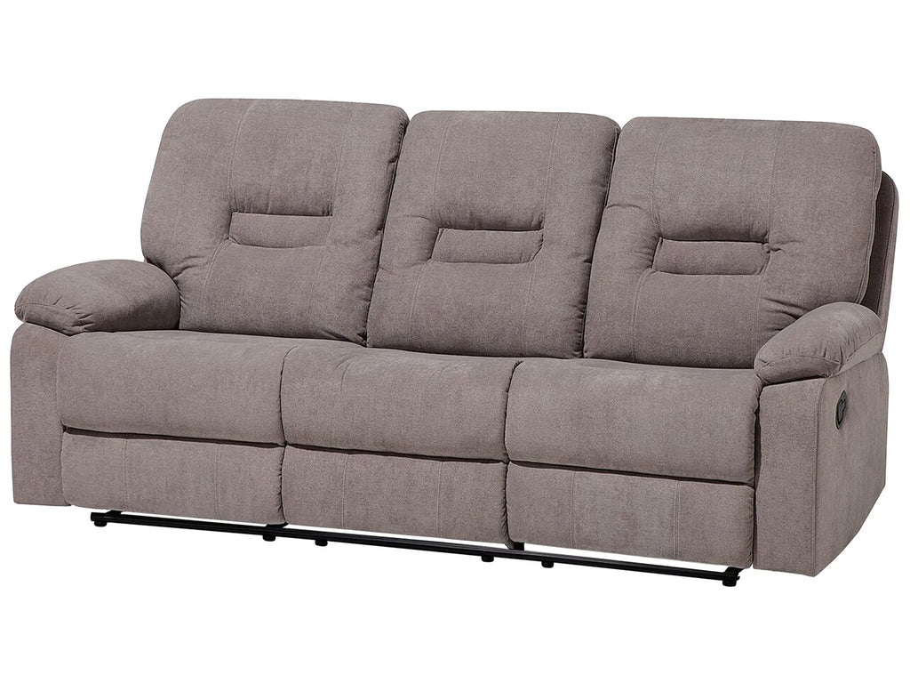 Manual Recliner Living Room Set 6 Seater BERGEN Fabric Taupe
